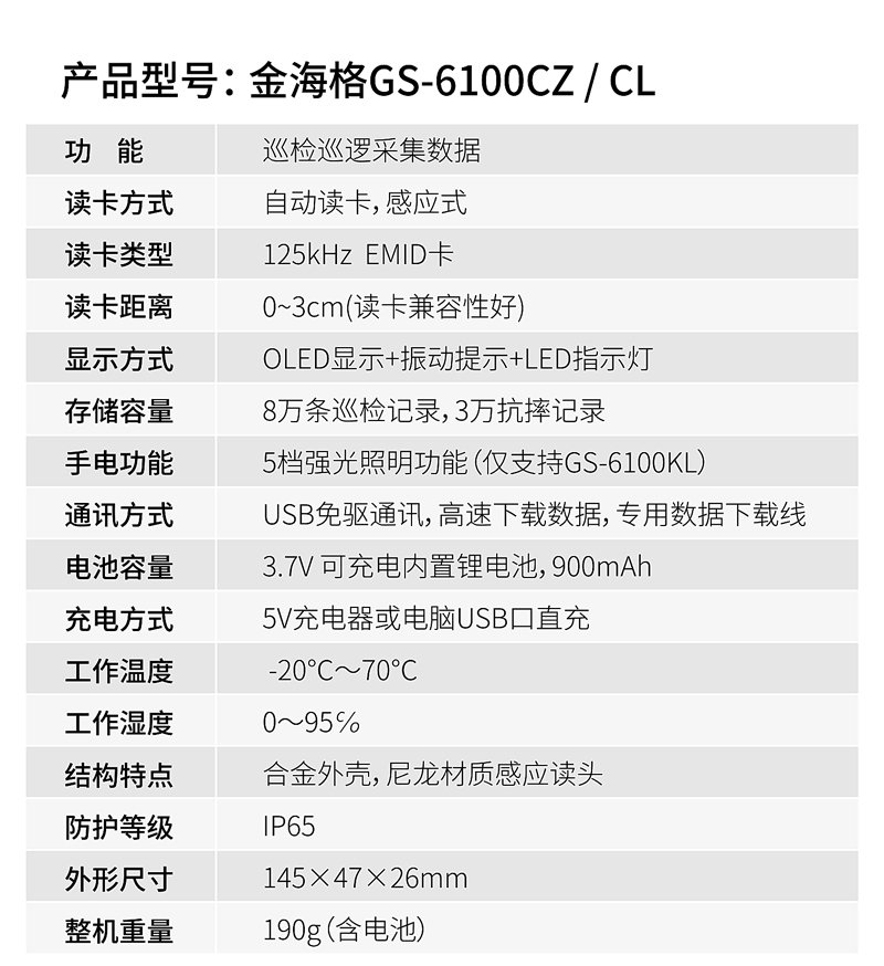 自動讀卡中文巡檢器(qì)GS-6100CZ/CL(圖15)